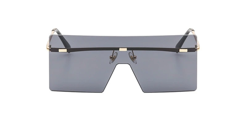 Солнцезащитные очки больших размеров с одной линзой для мужчин и женщин, модные очки UV400, винтажные очки 47256 - Цвет линз: C1 gold black