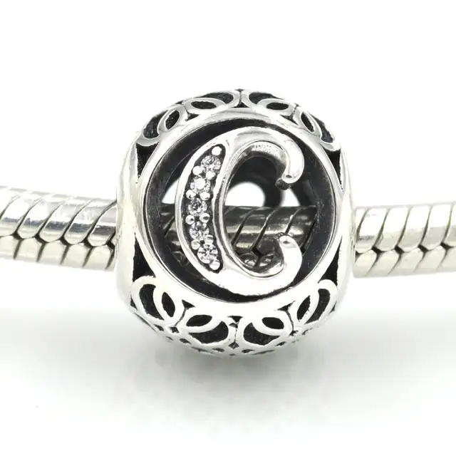 charm pandora originale lettera c charm pandora originale lettera c