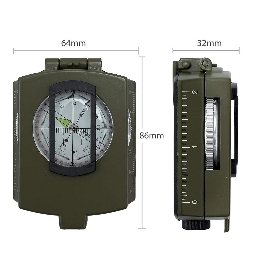 Компас для кемпинга, выживания, военный Прицельный, светящийся, водонепроницаемый, геологический, цифровой компас, оборудование для активного отдыха, навигация