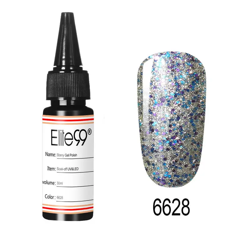 Elite99 30 мл Звездный Гель-лак для ногтей Блеск замачиваемый УФ-гель для ногтей Блестящий лак для ногтей - Цвет: 6628