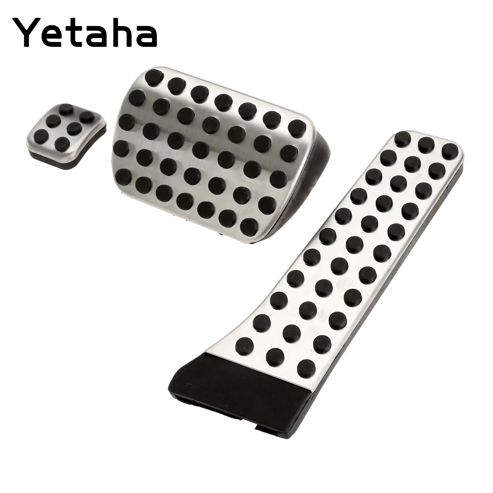Yetaha Stainless Steel Parking Brake Fuel Pedals Pad Non Slip Accelerator Pedal Cover For