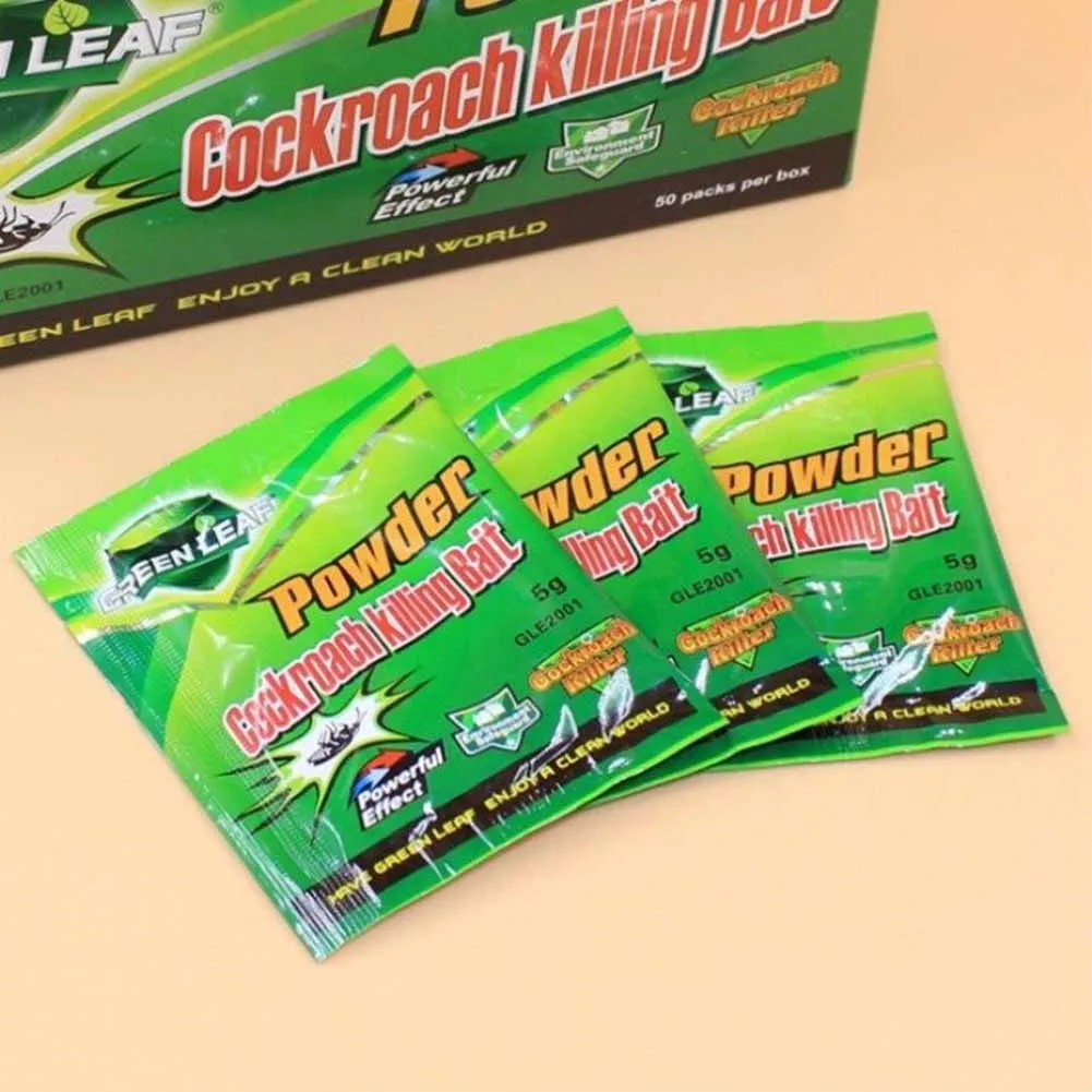 10 Packs Green Leaf Powder Cockroach Killer Bait Repeller Killing Trap Pest Control LE66 | Дом и сад