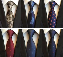 QXY mens fashion ties for men neckties business dress polyester silk tie jacquard casual necktie paisley tie handkerchief A127
