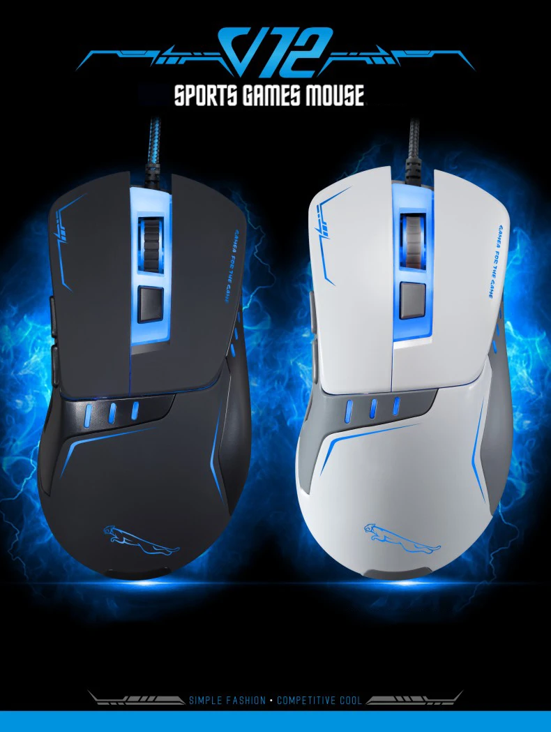  USB Wired Optical Gaming Mouse Ergonomics mouse with backlit 2400dpi Adjustment Mice for Computer P