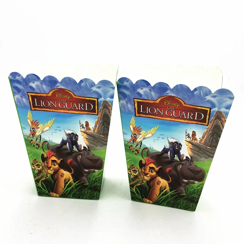 

6pcs/lot Lion King Guard popcorn boxes baby shower party decorations the lion guard popcorn boxes lion candy boxes case