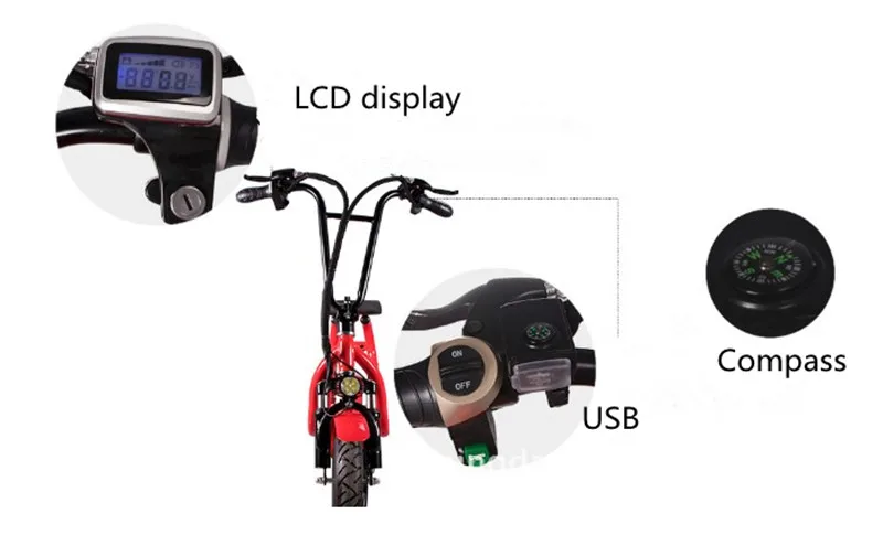 Best 48V10AH Lithium Battery Mini Harley Electric Scooter Colorful Pocket Citycoco Electric Scooter 350W One Seat Electric Bike 7