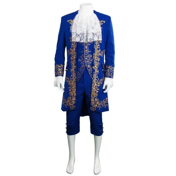 

Beauty and The Beast Costume Prince Cosplay Adam Outfit Men Coat Gentleman Halloween Party Clothes
