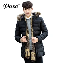 Hot Men’s Parka Men Cotton Padded Medium-Long Outerwear Coat Thick Warm Casual Winter Windproof Jacket Men With Fur Collar Hood