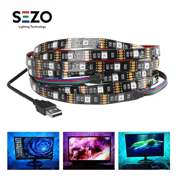 

DC5V USB TV Backlight HDTV LED Strip Lamp 1M 2M 3M PC Desktop Screen Light 5050 RGB Flexible LED Tape Ribbon Background Lighting