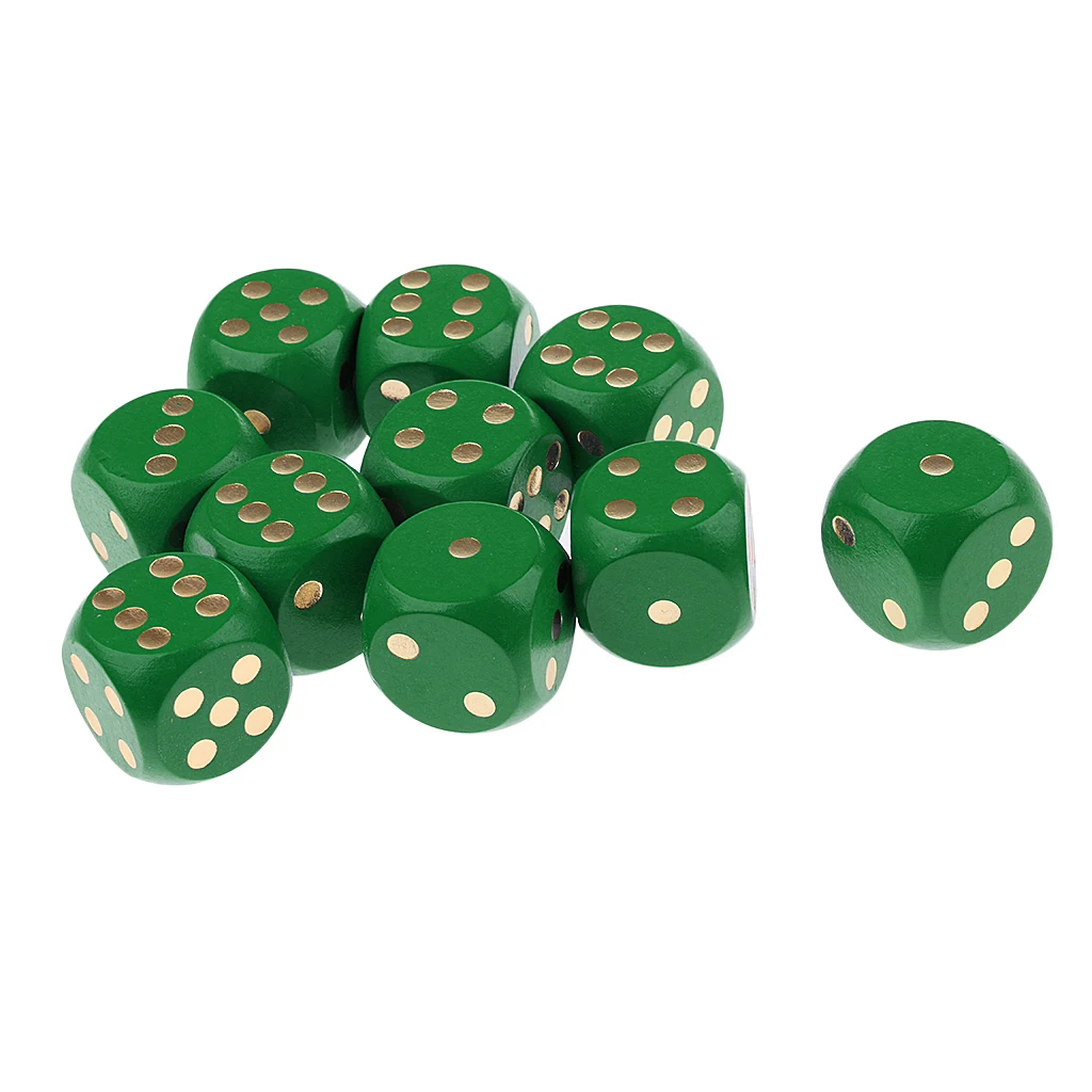 MagiDeal 10 шт. деревянные игральные кости D6 шесть сторонняя пунктирной линии для