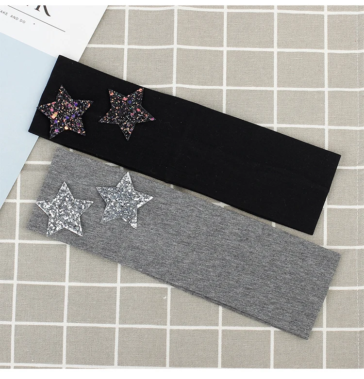 Hairband Для женщин летом звезда аксессуары для волос со стразами Повседневное хлопка лентой Модные эластичная повязка для девочек