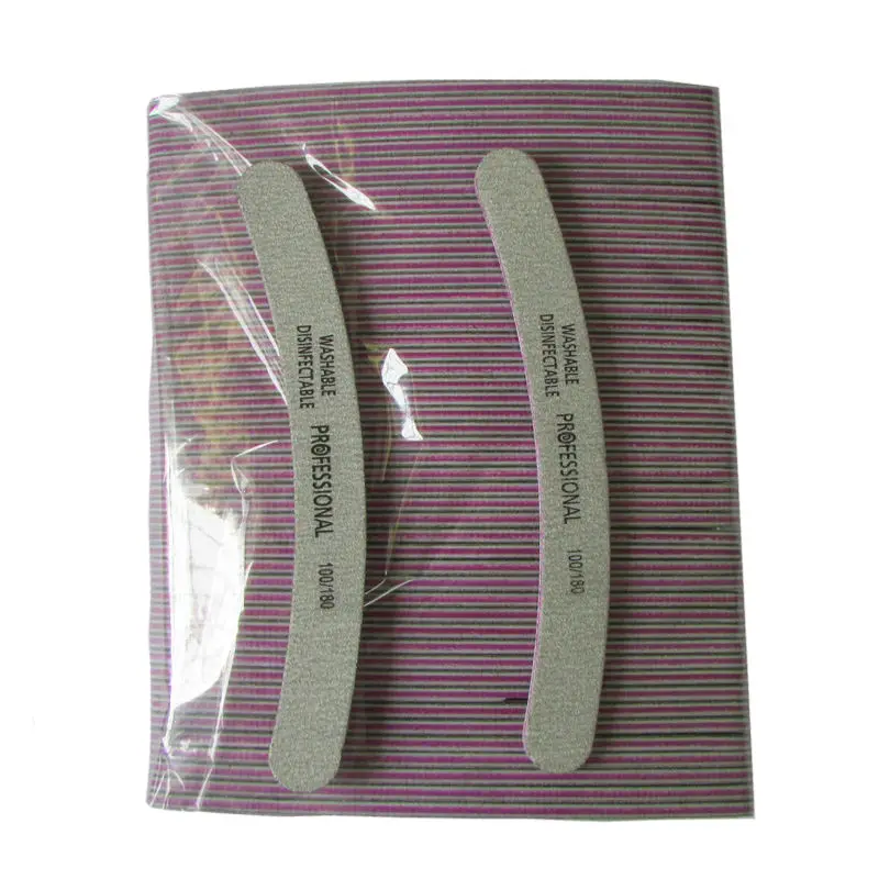100Pcs 100/180 Wholesale Nail Files Acrylic UV Gel Curve Nail File