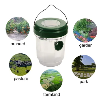 

1/2pcLED Solar Powered Fly Trap Outdoor Plastic Insect Catcher For In Tree Flying Bee Hornet Trap Catcher Insect Mosquito Killer