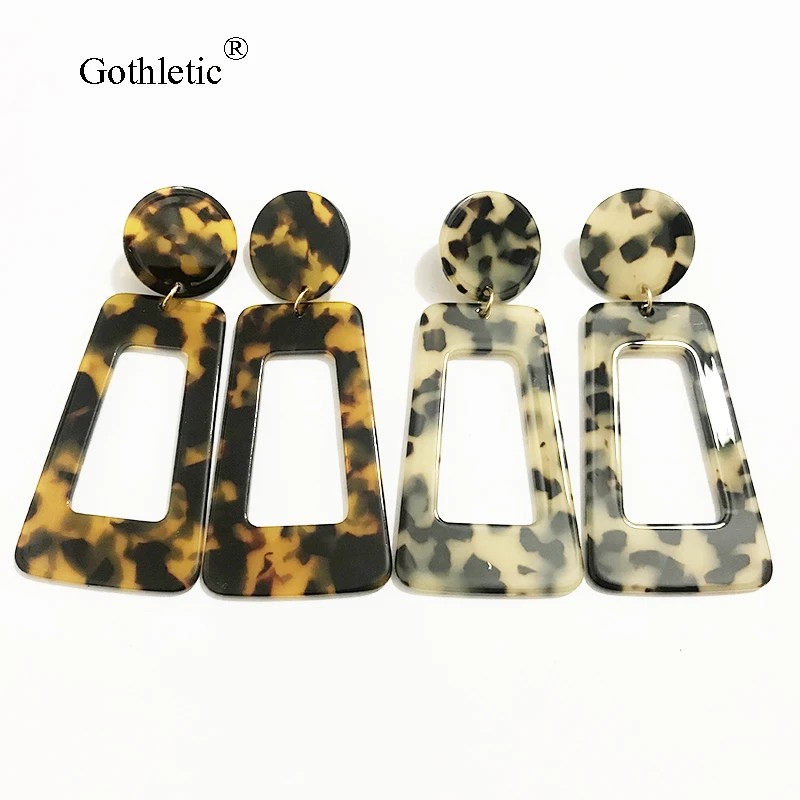 

Gothletic 37x88MM Geometric Tortoiseshell Earring Big Leopard Acrylic Drop Earrings for Women Brincos Fashion Jewelry 2019 NEW