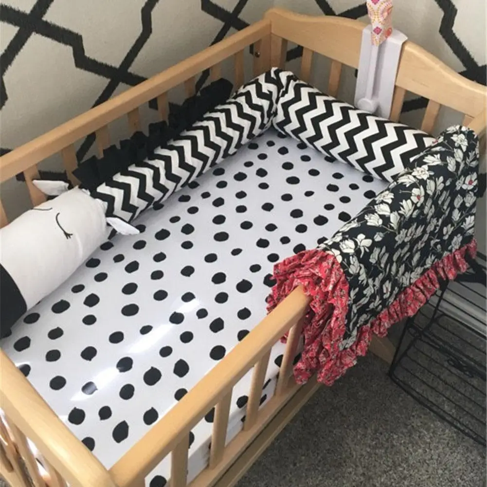Baby Bed Bumpers Black And White Zebra Children's Crib Bed Guardrail Bumper Protector Pillow Anti-Crash Bar For Newborn Sleeping