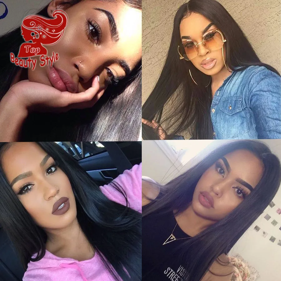 

Silky Straight Synthetic Wigs Long Straight Hair Lace Front Wig Heat Resistant Synthetic Wigs For Black Women