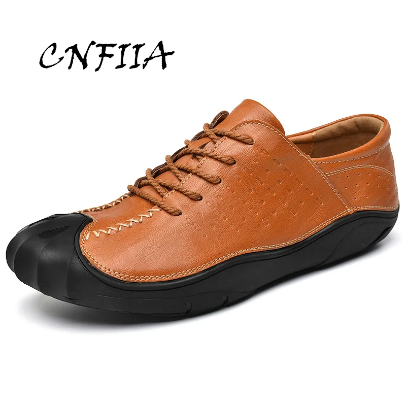

CNFIIA Men Shoes Casual Moccasins Male Safety Working Shoes Genuine Leather Luxury Brand Sneakers 2018 Autumn Lace Up Footwear