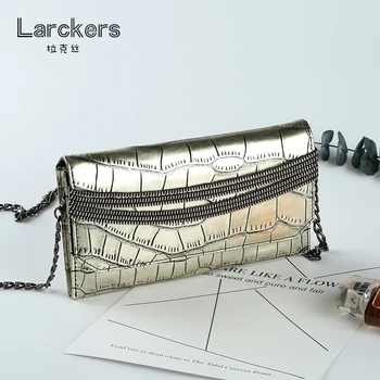 

Genuine leather women shoulder bag gold alligator pattern genuine leather bolsas shoulder bag chain designer luxury clutch
