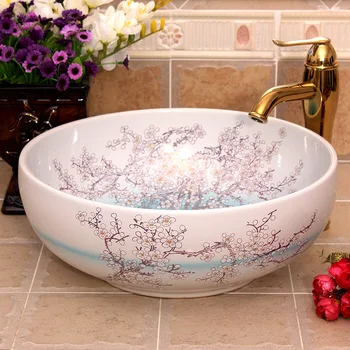 

Handmade Europe Vintage Style Lavobo Ceramic Bathroom Counter top Bathroom Sink ceramic basin bowl