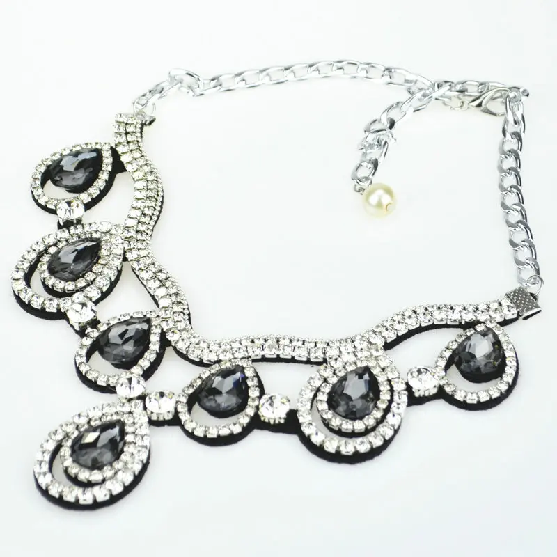 2016 Trendy Design Elegant Statement Romantic Collar Bib Crystal Choker Necklace For Wedding Multi color optional | Украшения и
