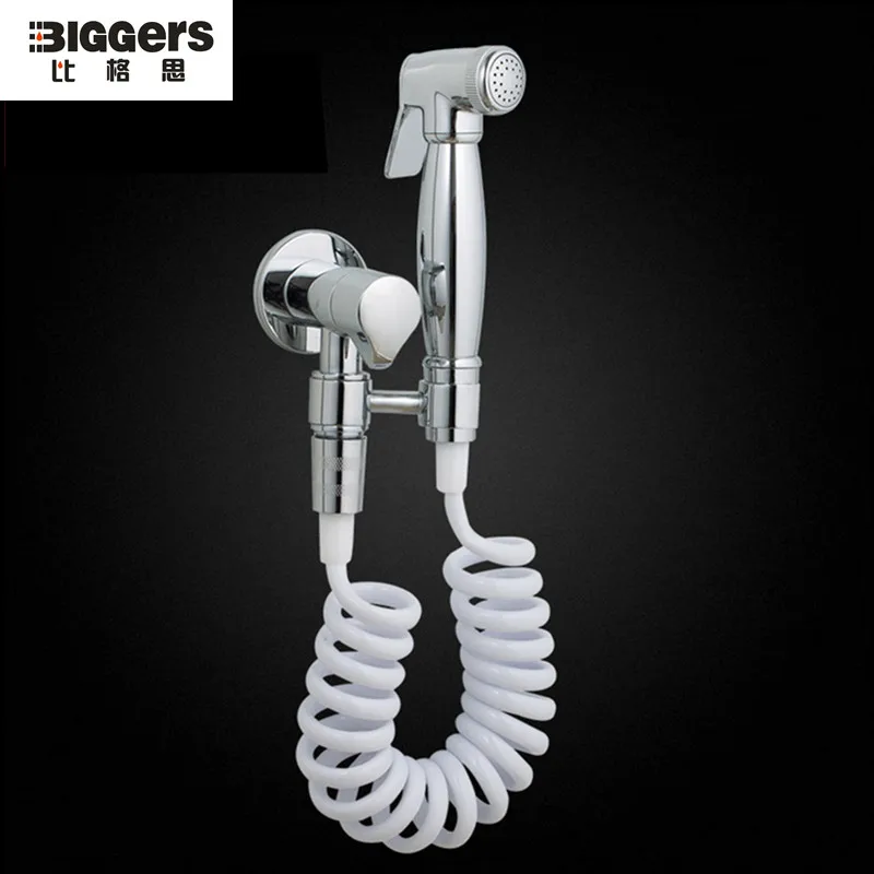 Free shipping chrome finish copper toilet bidet faucet shower set spray