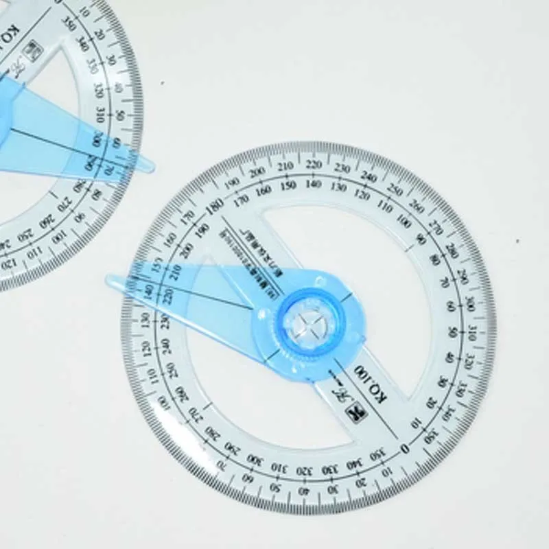 

Newest Portable Diameter Of 10cm Plastic 360 Degree Pointer Protractor Ruler Angle Finder Swing Arm For School Office Supplies