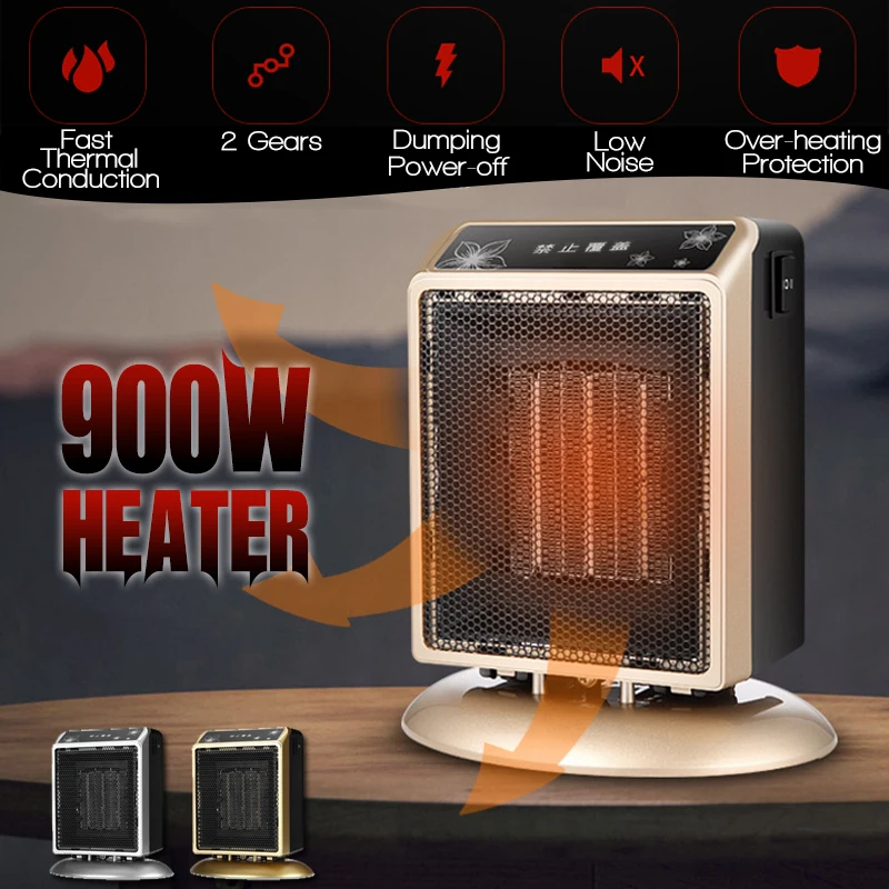 

900W 220V Mini Electric Heater Warm Air Fan Adjustable Desktop Wall Portable Stove Radiator Warmer Machine for Winter Home
