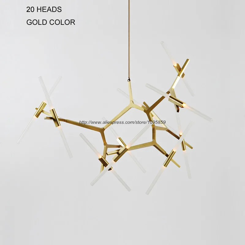 

Modern LED Chandelier Nordic Branches Lighting Dining Room Restaurant Ceiling Fixtures Gold/Black