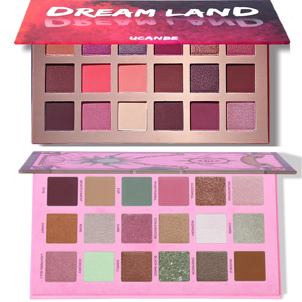 

UCANBE 2pcs/set Eye Shadow Palette Makeup Set 18 Colors Pigment Glitter Shimmer Matte Metallic Eyeshadow Palette Beauty Cosmetic