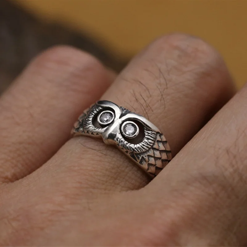 Милое женское кольцо в виде маленькой совы с животным, модное свадебное кольцо на палец из серебра 925 пробы, свадебные ювелирные изделия, обручальные кольца для женщин
