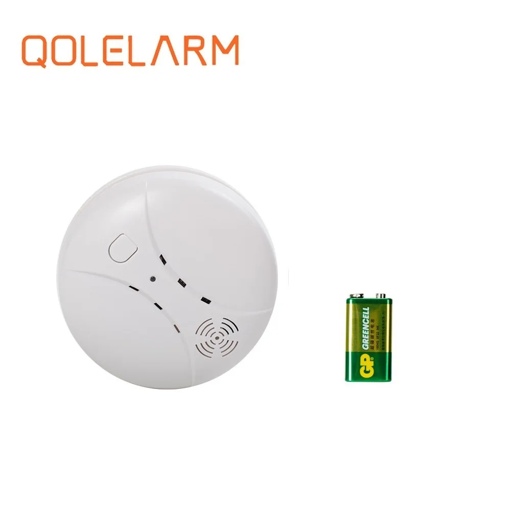 QOLELARM 1 шт./лот 433 МГц беспроводной пожарный датчик для дымоуловителя для охранная система gsm - Цвет: 1pc(with battery)
