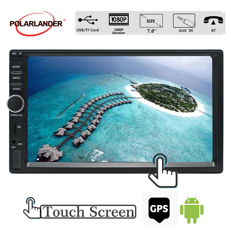 

2din Audio Player Autoradio GPS Navigation Bluetooth USB SD Car Radio Touch screen Car Multimedia Player Stereo 7'' Android