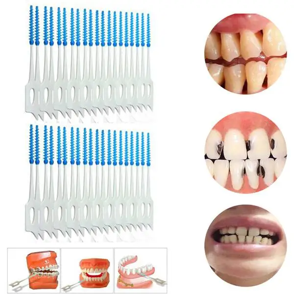 

40Pcs Silicone Interdental brush Floss Dental Oral Care Soft Clean Toothpick Healthy for Teeth Cleaning Oral Care