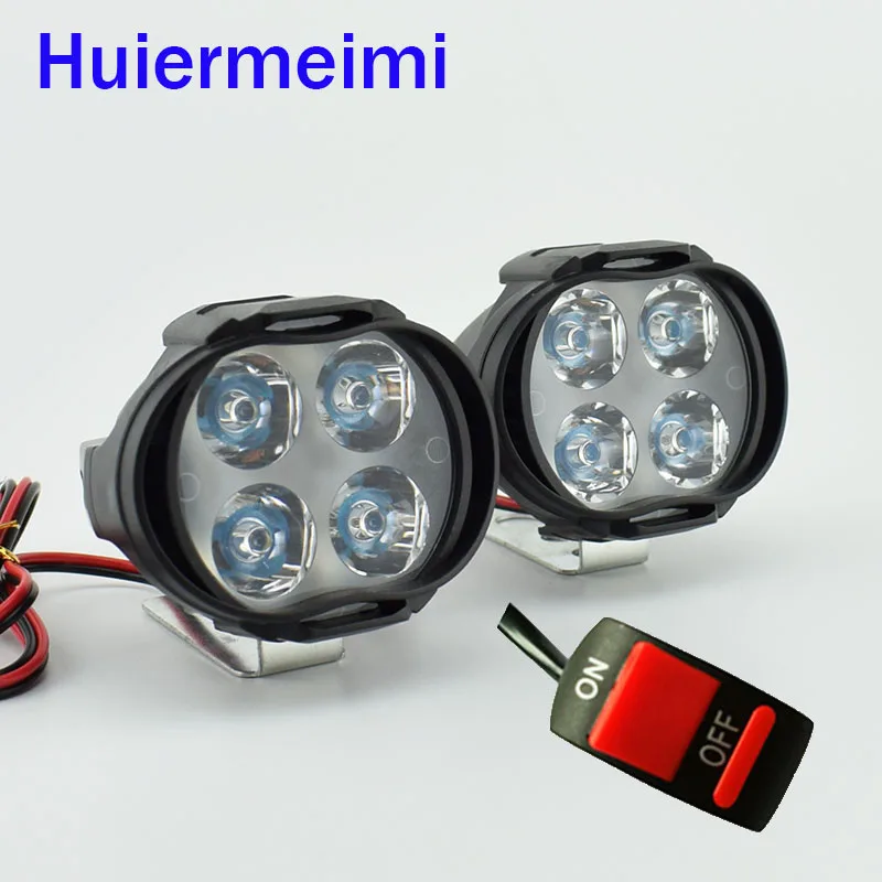 Huiermeimi 2 шт мотоциклетный светодиодный налобный светильник 12 В 1000ЛМ мото Точечный светильник 6500 к мотоциклетный светодиодный декоративный светильник Точечный налобный светильник