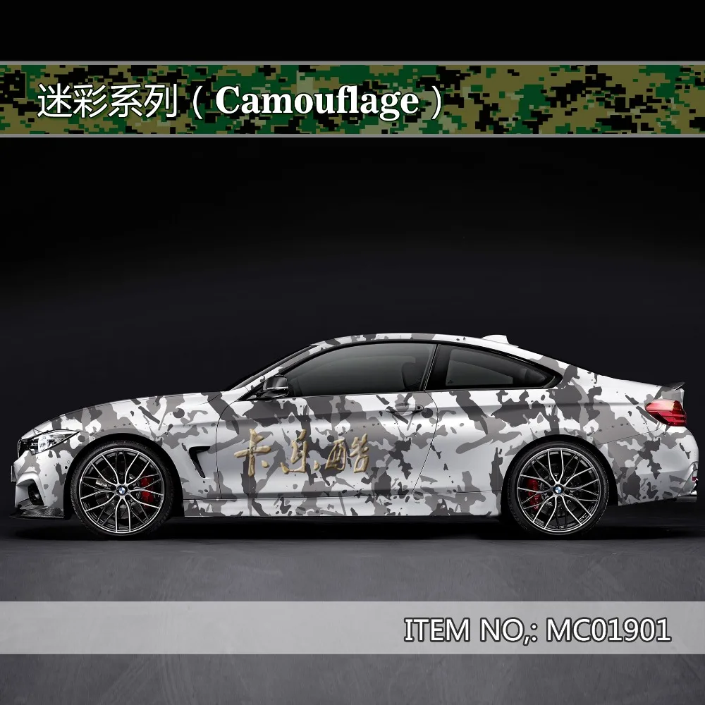 

Camouflage custom car sticker bomb Camo Vinyl Wrap Car Wrap With Air Release snowflake bomb sticker Car Body StickerMC019