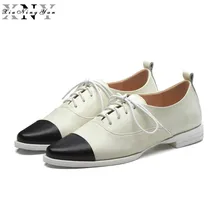 XIUNINGYAN/Роскошная Брендовая обувь; женская обувь на плоской подошве; женские лоферы из натуральной кожи; мягкая удобная обувь на плоской подошве; женские туфли-оксфорды; большие размеры 33-42