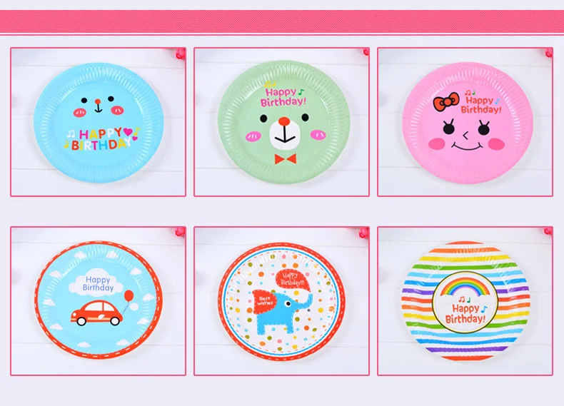 FANLUS Sweet Girl 1st happy Birthday Party Rainbow and Pink girl Round Dessert Plates Tableware, Paper, 7, Pack of 6pcs (7)