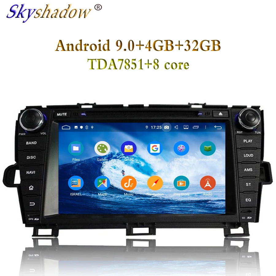 Perfect TDA7851 Android 9.0 4GB RAM 8 core For Toyota PRIUS 2009-2013 left right driving Car DVD Player Wifi Bluetooth 4.2 RADIO GPS Map 0