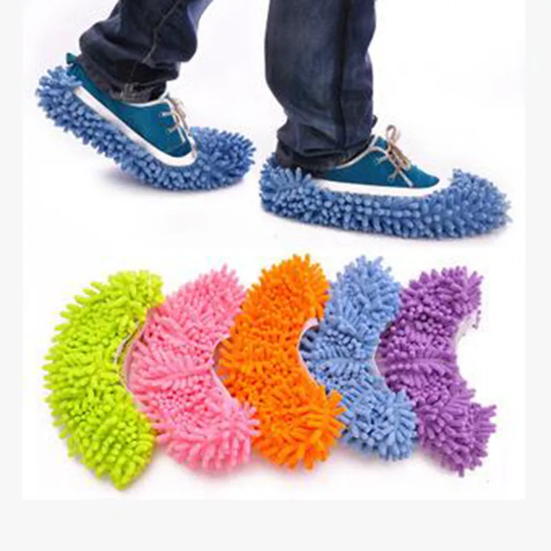 Multifunction 1pcs Floor Dust Cleaning Slippers Mop Wipe Shoes Slippers