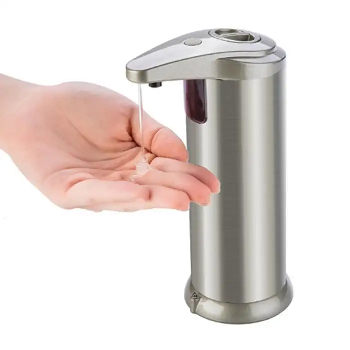 

Stainless Steel Automatic Smart Sensor Soap Dispenser Home Dispenser Touchless Shampoo Box Double button Cylinder Soap Dispenser