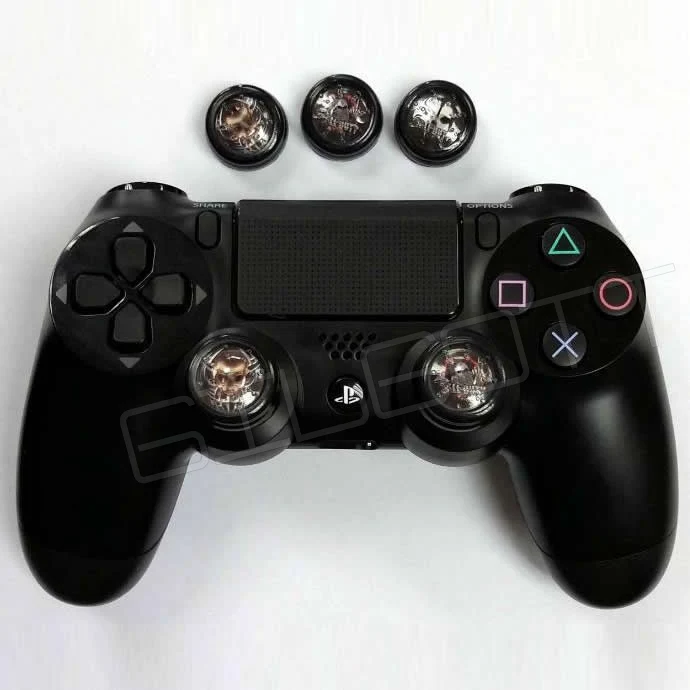 

1 Set=2PCS Skull Rubber Silicone Joystick Cap Cover Thumb Stick Grip Button Protector for PS4 Controller