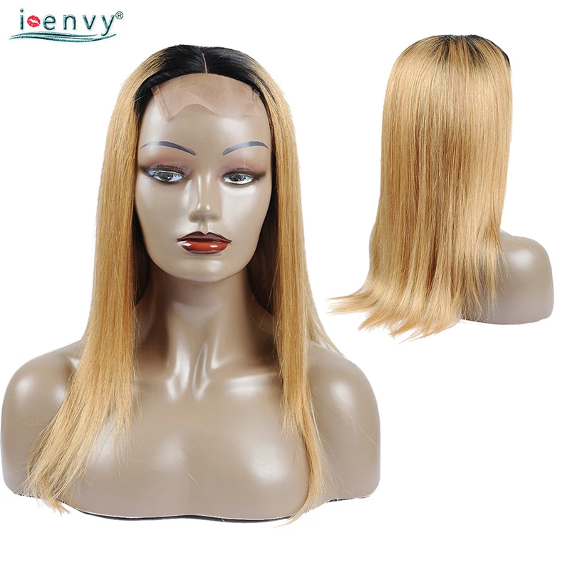 Парики из натуральных волос I Envy 1B 27 honey Blonde на кружеве 180% плотность малазийские