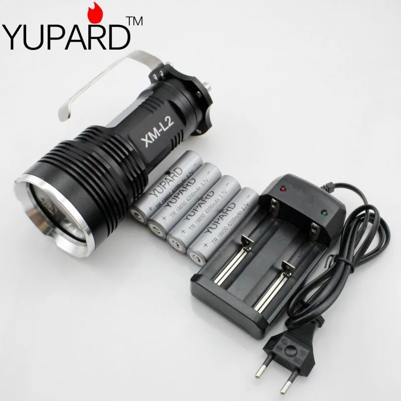 

YUPARD 5x CREE XM-L2 T6 LED Flashlight Torch Spotlight Searchlight  tactical camping 7000Lm +4* 4200mAh 18650 Battery+Charger
