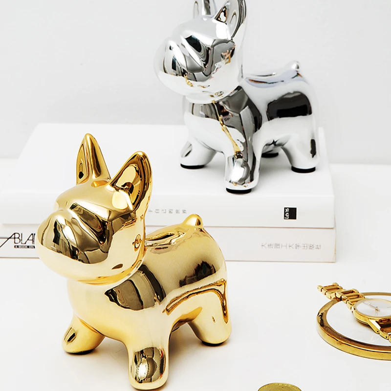 Kopen Ins cijfers Nordic keramische goud ballon hond Standbeeld Beeldje Miniture Home decor tafel Decoratie Hars Ambachten kid Chirsmas gift
