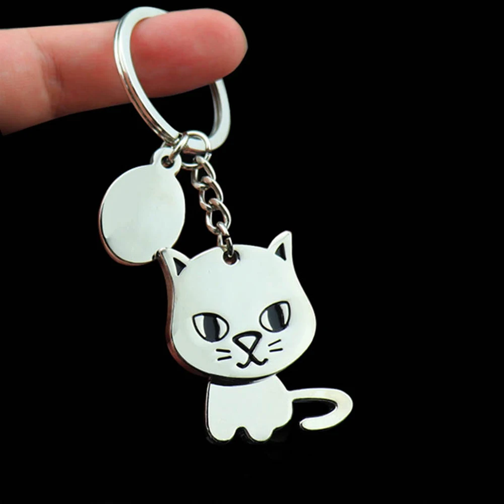 

360 Degree Shake Head Activity Cat Keychain High Quality Creative Moving Keyring Fashion Key Chains Key Holder Jewelry
