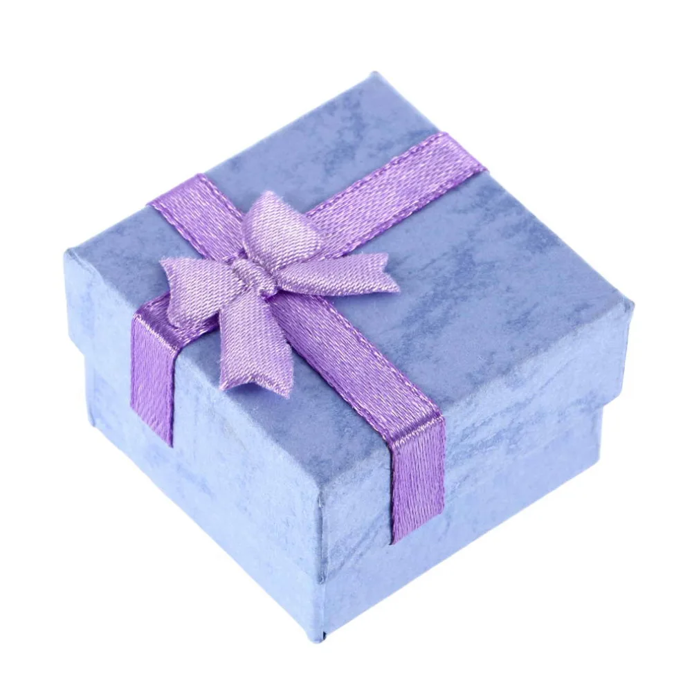 

1Pcs Earrings Ring Lilac Small Necklace Jewelry Gift Display Box Cardboard Makeup Organizer Small Ring Pendant Box 4*4*2.6cm Hot