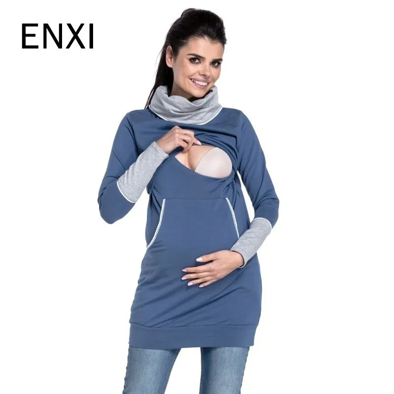 S 2XL Pregnancy Autumn Clothes Warm Women's Maternity Hoodies Hooded