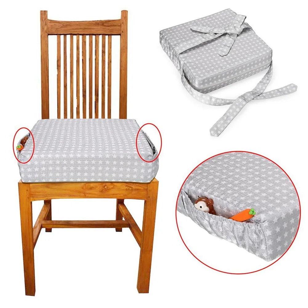 Baby Star печати размягчения Pad регулируемый съемный высокой плотности губка из хлопка и льна для маленьких детей стул повышение подушки