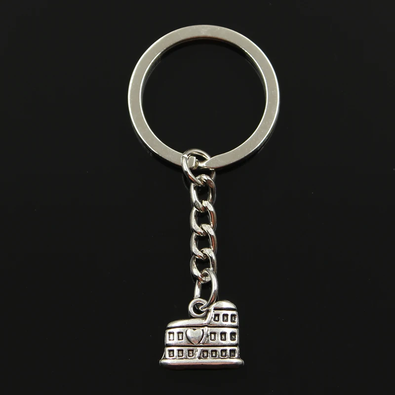 

New Fashion Keychain 16x13mm roman colosseum rome italy Pendants DIY Men Jewelry Car Key Chain Ring Holder Souvenir For Gift