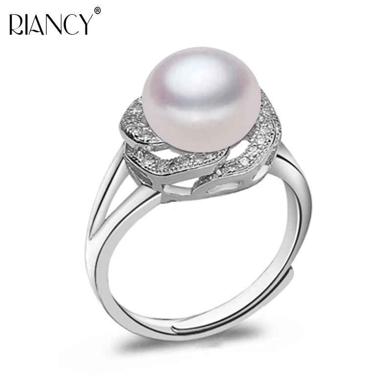 

Real natural freshwater pearl ring for women, fashion 925 silver, fine pearl jewelry ring, trendy gift for mother and girlfriend